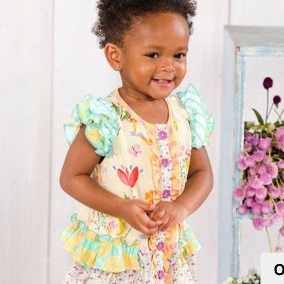 Matilda Jane Other - Matilda Jane Dancing Away Top Floral Blue Yellow